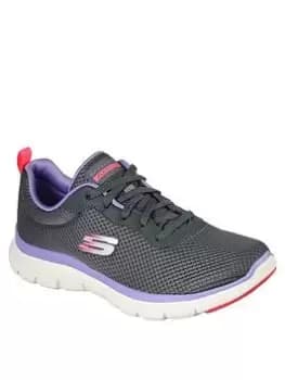 Skechers Flex Appeal 4.0 Brilliant View Trainers, Charcoal, Size 4, Women