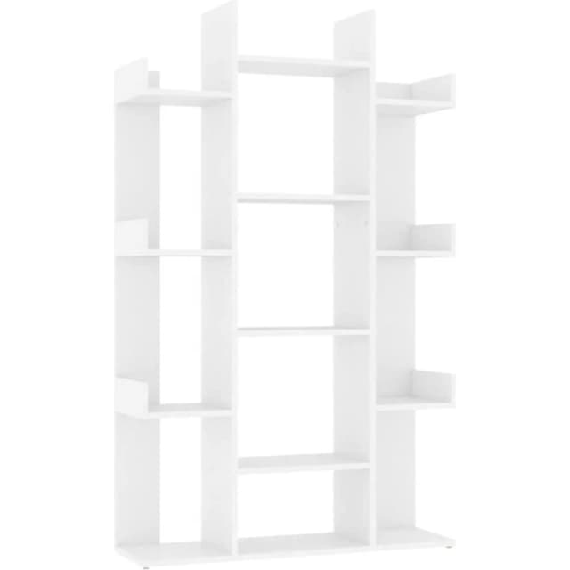 VIDAXL Book Cabinet White 86x25.5x140cm Engineered Wood Vidaxl 8720286645802