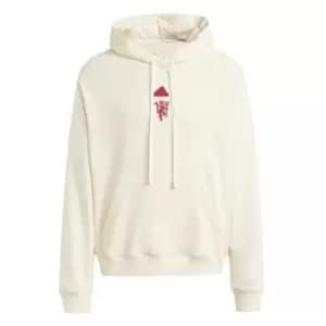 adidas Manchester United Lifestyler Hoodie 2023 2024 Adults - White