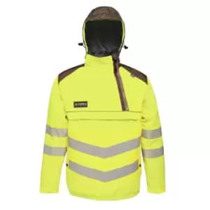 Regatta Mens Tactical Hi Vis Waterproof Reflective Overhead Bomber Jacket (M) (Yellow/Grey)