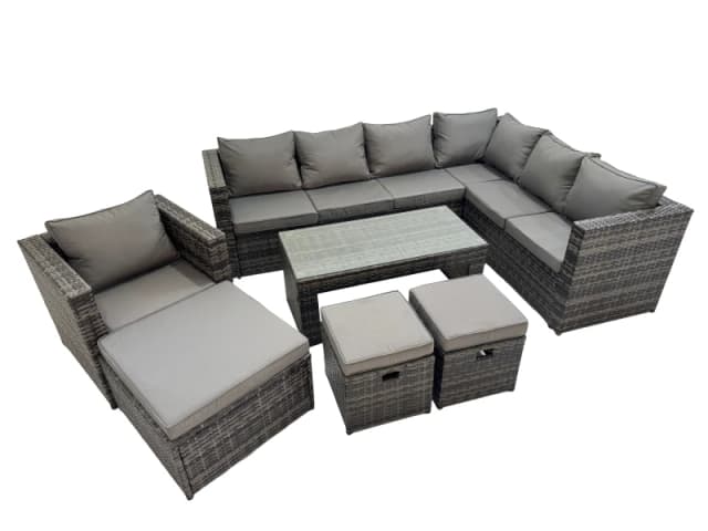 Fimous Garden Furniture Set with Chair 3 Stool Dark Grey Mixed Dark Grey Unisex