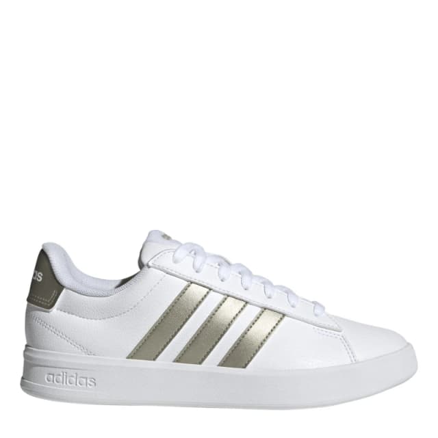 adidas Womens Grand Court Sneakers Wht/Platin female 6 (39.3)