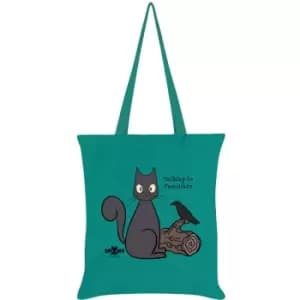 Spooky Cat - Talking To Familiars Tote Bag (One Size) (Emerald Green/Grey/Brown)
