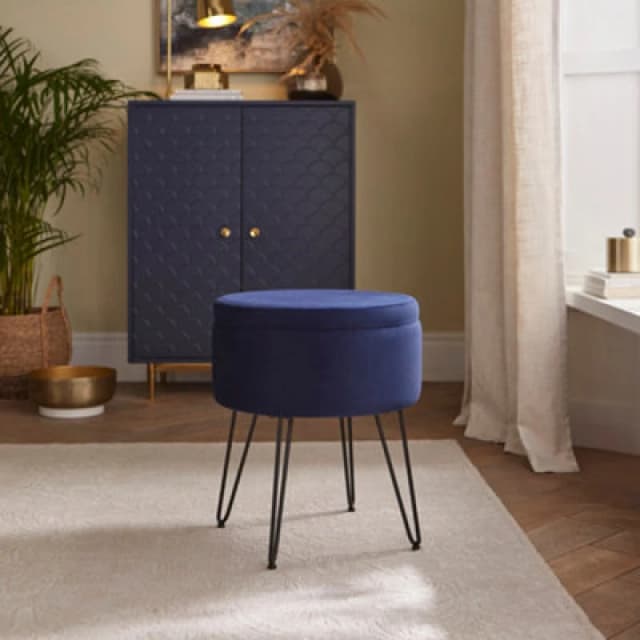 Avery Velvet Storage Occasional Stool