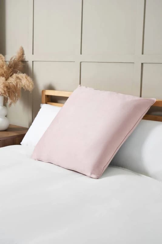 BHS Large Velour Piped Cushion in Pink Pink Unisex