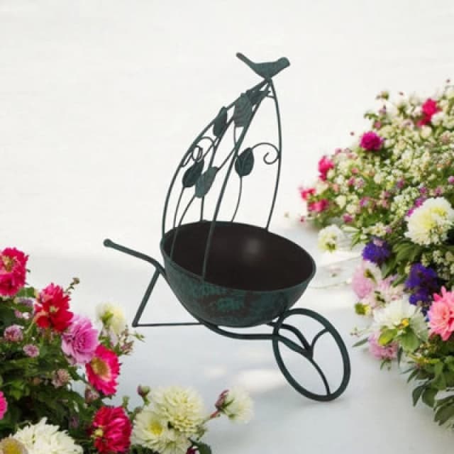 MSL 36CM GREEN METAL GARDEN PLANTER