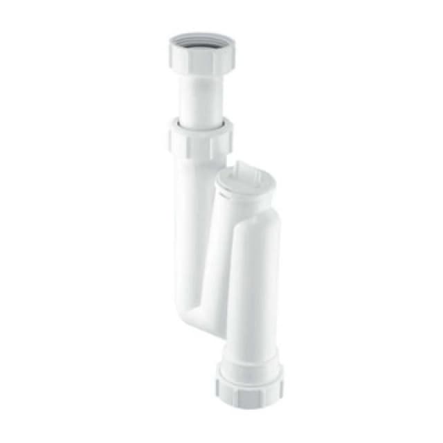 McAlpine OBT1 75mm Water Seal Adjustable Inlet Offset Basin Trap White