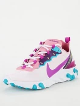 Nike React Element 55 - Pink/Multi , Pink/Multi, Size 3, Women