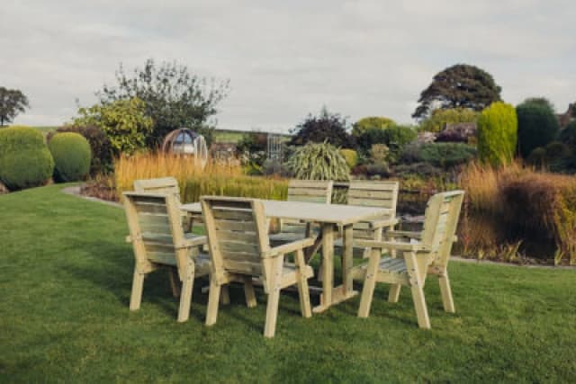 Churnet Valley Garden Furniture Ltd Churnet Valley 6 Seat Clover Garden Patio Dining Set