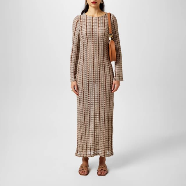 Vero Moda Crochet Maxi Dress - Brown Brown 8