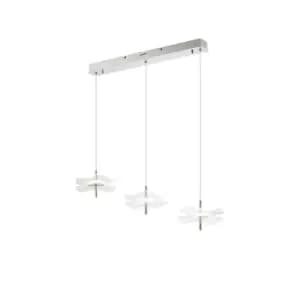 Amsterdam Linear Ceiling Pendant, 3 Light 6W LED, 4000K, 1500lm, Polished Chrome