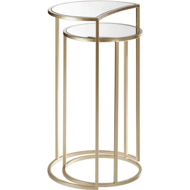 Premier Housewares Set Of 2 Avantis 3 Legged Tables Gold