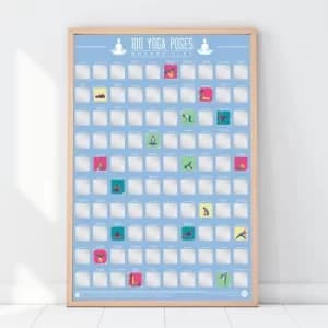100 Yoga Poses Bucket List Scratch Poster