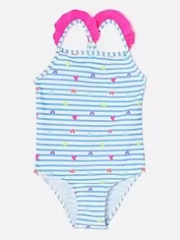Accessorize Girls Heart Print Swimsuit - Multi, Size Age: 5-6 Years, Women