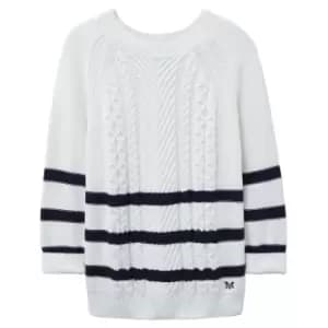Crew Clothing Womens Rita Cable Jumper White/Navy 10