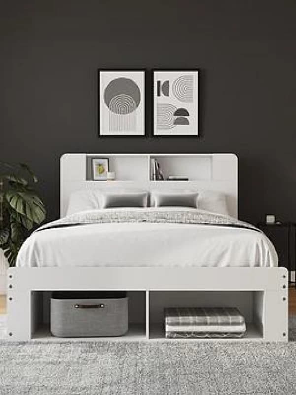 Gfw Anya 135Cm Wooden Ottoman Bed White - Bedframe + Premium Mattress White WO4QM Unisex Double,King