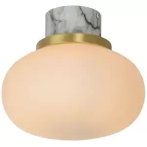 Lucide LORENA - Flush Ceiling Light Bathroom - Ø23cm - 1xE27 - IP44 - Opal