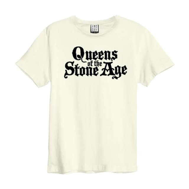Amplified Amplified Men Logo Queens Of The Stone Age T-Shirt in White Size: X-Small White XS Male 5063238001930