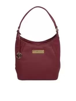 Pure Luxuries London Pure Luxuries Abigail Pomegranate Leather Shoulder Bag, Red, Women