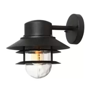 Copenhagen 1 Light Outdoor Dome Wall Lantern Light Black IP44, E27
