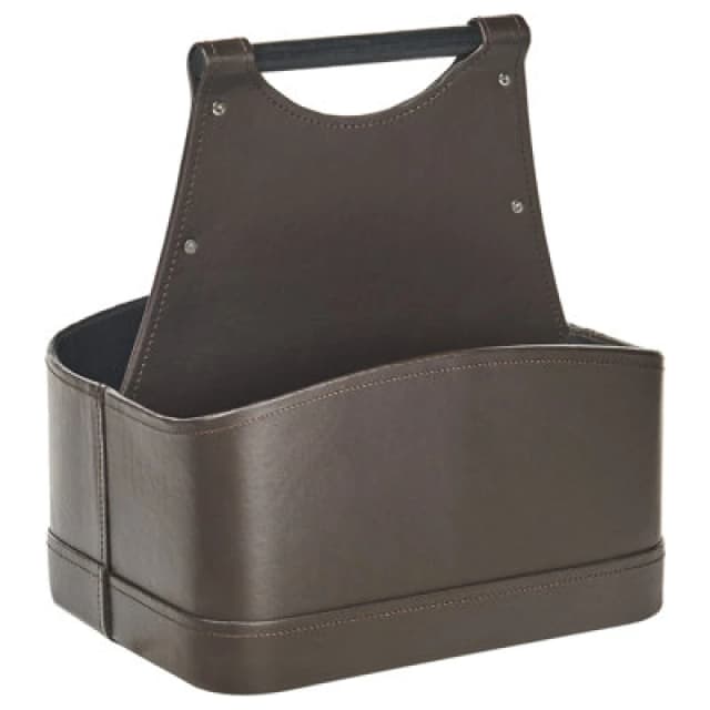 Beliani Basket Uruk Faux Leather Dark Brown