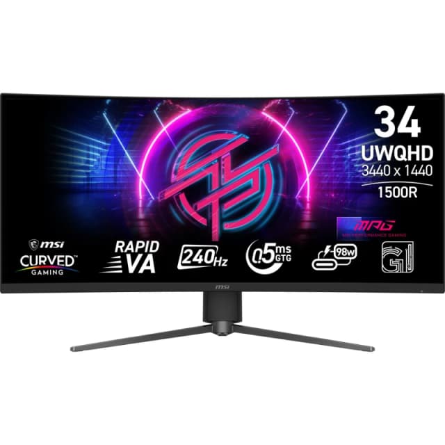 MSI MPG 346CQRF X24 34" UltraWide Quad HD 240Hz Curved Gaming Monitor - Black