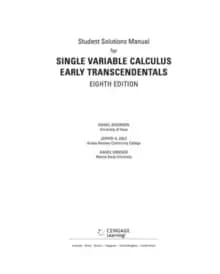 Student Solutions Manual for Stewart's Single Variable Calculus: Early Transcendentals, 8th