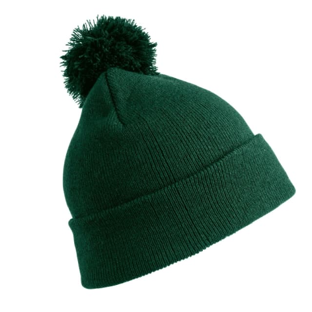 Result Winter Essentials Pom Pom Beanie in Bottle Green Bottle Green Unisex One Size