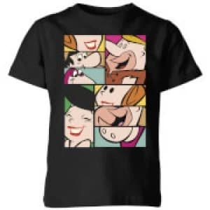 The Flintstones Cartoon Squares Kids T-Shirt - Black - 11-12 Years