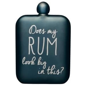BarCraft 175ml Stainless Steel Hip Flask Rum Blue Metalic