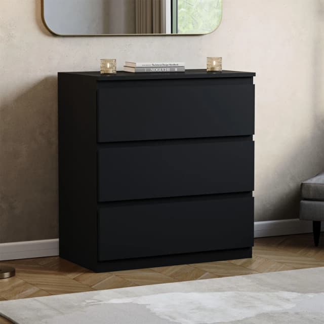Lassic Vida Designs Denver 3 Drawer Chest Black unisex 3 Drawer