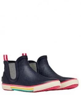 Joules Girls Glitter Short Wellies - Navy