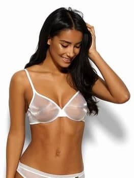 Gossard Glossies Sheer Moulded Bra - White, Size 30C, Women