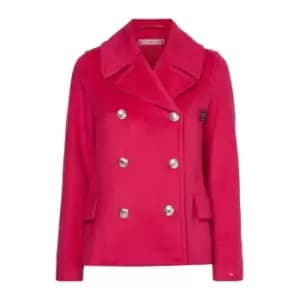 Tommy Hilfiger Wool Blend Db Peacoat - Pink