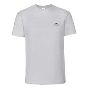 Fruit of the Loom Mens Vintage Small Logo Heather T-Shirt (M) (Grey Heather)