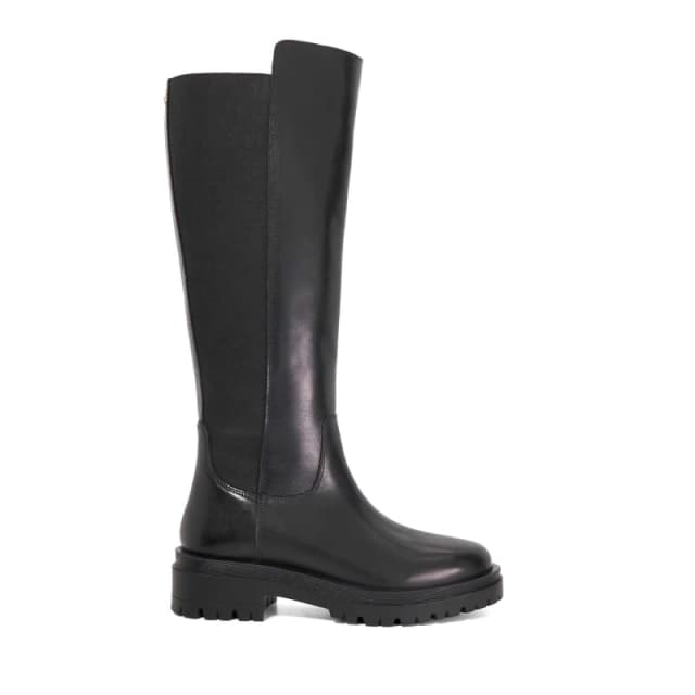 Dune London Tagu Knee High Boots Black Leather female 3 (36)