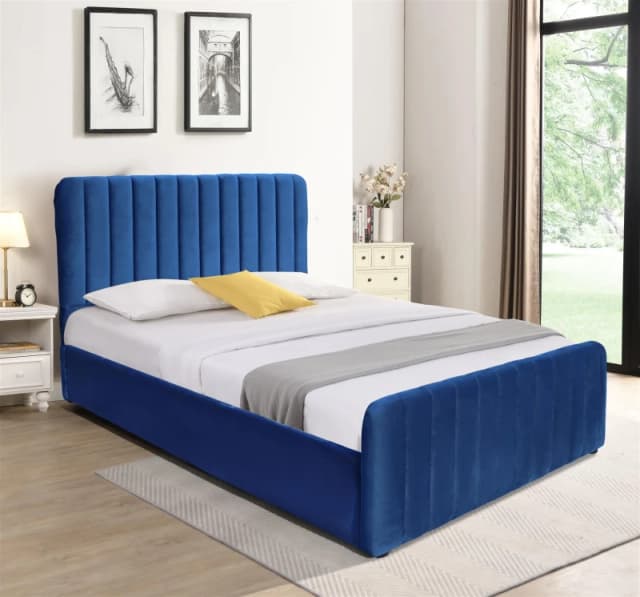 KOSY KOALA Ottoman Storage Bed blue 4ft Double velvet bed gas lift up Storage Bed bedroom furniture Blue