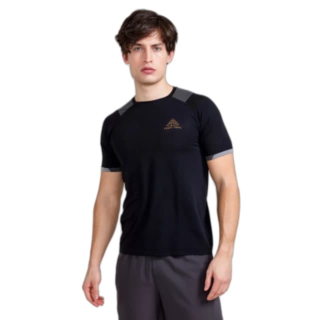 Craft CRAFT Men Pro Trail Fuseknit Short Sleeve Tee in Black Size: X-Large Black XL Male 7318573834728