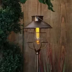 Solar Copper Vintage Style Stake Light Lantern Garden Fisherman Light - Noma
