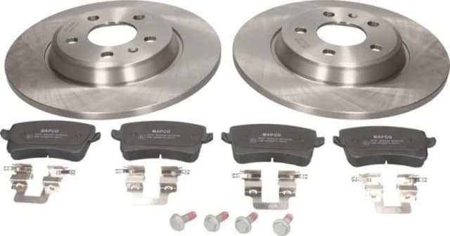 MAPCO 47904 Brake disc and pads set Rear Axle, Brake Disc Type: solid, not prepared for wear warning indicator Brake Set,disc brakes (3405)