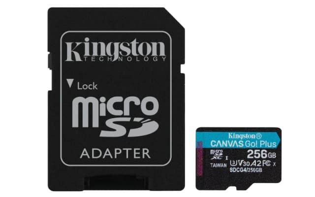 Kingston Kingston Technology 256GB microSDXC Canvas Go Plus Gen4 200MB/s A2 U3 V30 Card + Adapter SDCG4/256GB