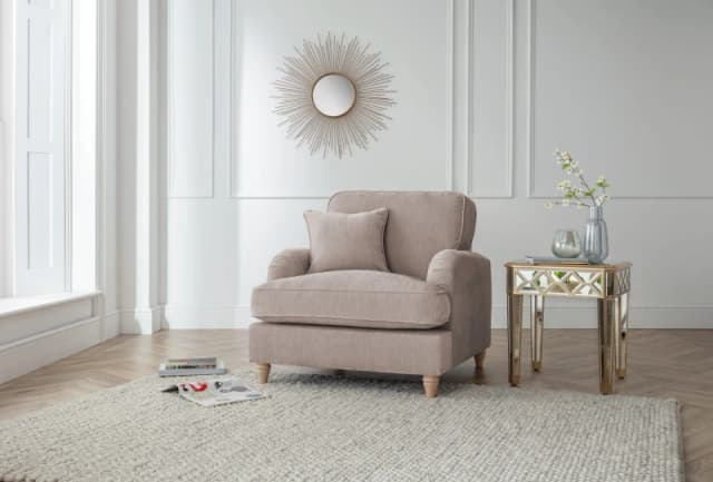 The Great Sofa Company Orla Arm Chair Manhattan Apricot in Taupe Unisex
