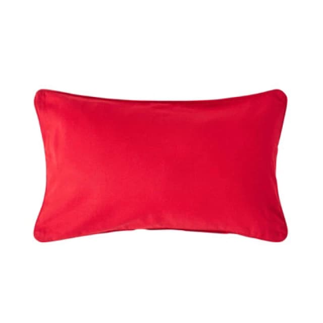 Homescapes Cotton Plain Red Rectangular Cushion Cover, 30 X 50 Cm