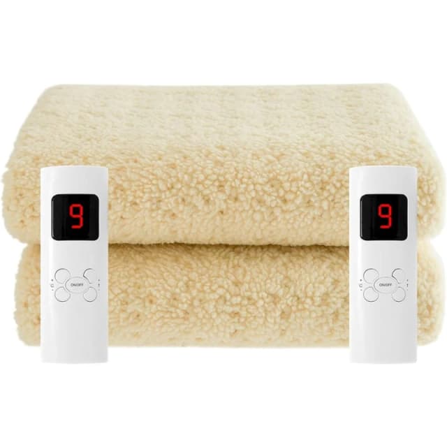 Sweet Dreams Electric Heated Blanket 9 Heat & 9 Timer Settings in Beige Size: Single Beige Unisex Single