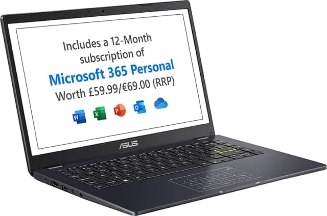 ASUS Vivobook Go 14 E410KA-EB996WS 14" Laptop - Intel Celeron N, 128GB eMMC, 4GB RAM - Peacock Blue