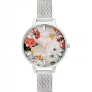 Olivia Burton Demi MOP Dial Silver Mesh Watch
