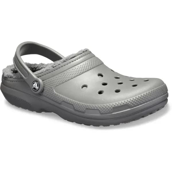 Crocs Mens Womens Classic Lined Clog Warm Slip On Slippers Shoes - UK M9-W10 / EU 43-44 / US M10-W12 Grey unisex GDE2681SLA9