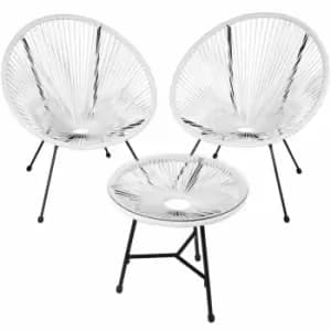 Tectake Set Of 2 Santana Chairs With Table White
