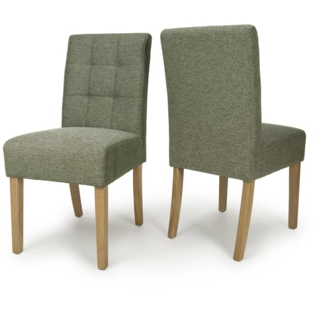 Shankar Set of 2 Moseley Weave Green Dining Chairs Green - Natural unisex 58x92x45