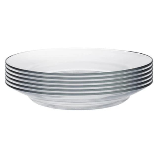 Duralex Lys Glass Soup Plates Dishes - 230mm - Pack of 6 Clear